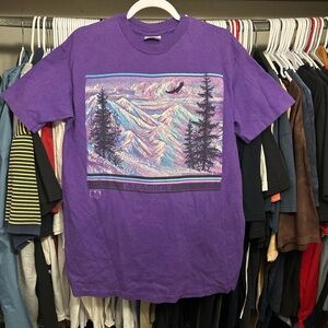 1991 Hanes Purple Mountain Graphic Tee
